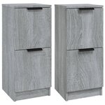vidaXL Buffets 2 Pièces Sonoma gris 30x30x70 cm Bois d'ingénierie