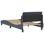 vidaXL Cadre de lit Dover gris foncé 100x190 cm velours
