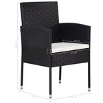 vidaXL Ensemble à manger de jardin 7 Pièces Résine tressée Noir