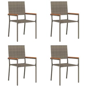 vidaXL Chaises empilables de jardin 4 Pièces Gris et marron