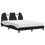 vidaXL Lit Viana avec matelas noir et blanc 140x190 cm similicuir