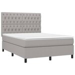 vidaXL Sommier à lattes de lit et matelas et LED Gris clair 140x190 cm