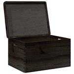 vidaXL Boîte en bois avec couvercle et poignées noir bois pin massif