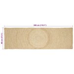 vidaXL Tapis Naturel et Blanc 80 x 300 cm Jute