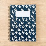 Carnet spirales et lignes - Les hirondelles en vol - Bleu