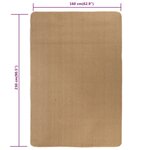 Vidaxl tapis en jute avec support en latex 160 x 230 cm naturel