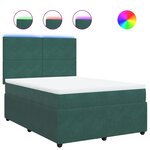 vidaXL Sommier à lattes de lit et matelas Vert foncé 140x200cm Velours