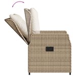 vidaXL Ensemble à manger de jardin et coussins 7 Pièces beige poly rotin