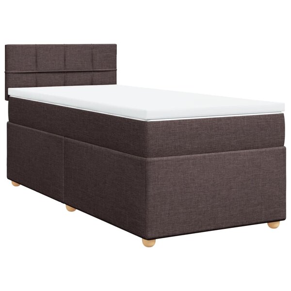 vidaXL Sommier à lattes de lit avec matelas Marron foncé 90x200 cm