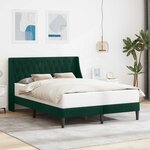 vidaXL Cadre de lit avec tête de lit Vert foncé 120 x 200 cm Velours