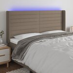 vidaXL Tête de lit à LED Taupe 203x16x118/128 cm Tissu