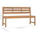 vidaXL Banc de jardin 150 cm Bois de teck solide