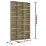 vidaXL Armoire à CD Chêne sonoma 102x16x177 5 cm Bois d'ingénierie