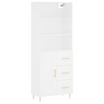 vidaXL Buffet haut Blanc 69 5x34x180 cm Bois d'ingénierie