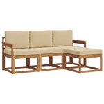 vidaXL Ensemble de canapés d'extérieur 4 pc Naturel et Beige