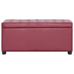 vidaXL Pouf de rangement 87 5 cm Rouge bordeaux Similicuir