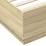 vidaXL Cadre de lit avec lumières LED chêne sonoma 120x200 cm