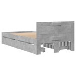 vidaXL Cadre de lit avec tête de lit sans matelas gris béton 90x190 cm