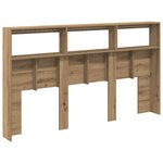 vidaXL Armoire tête de lit avec LED chêne artisanal 180x17x102 cm