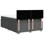 vidaXL Sommier à lattes de lit avec matelas Gris foncé 140x200cm Tissu