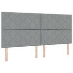 vidaXL Cadre de lit avec tête de lit Gris clair 200 x 200 cm tissu