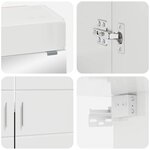 vidaXL Ensemble de mobilier de salle de bain TULUM Blanc brillant