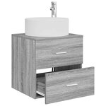 vidaXL Vanité de lavabo mural Sonoma gris 49 5 x 44 5 x 65 5 cm