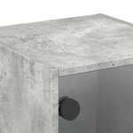 vidaXL Table de chevet avec porte en verre gris béton 35x37x35 cm