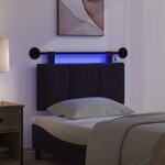 vidaXL Tête de lit suspendue Avec lumière LED Noir Tissu