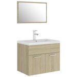 vidaXL Ensemble de meubles de salle de bain Chêne sonoma Aggloméré
