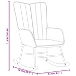 vidaXL Chaise à bascule avec repose-pied Gris foncé Velours