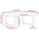 vidaXL Étagère de vasque murale acier et bois massif de hêtre