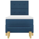 vidaXL Lit à ressorts avec matelas Bleu 90 x 200 cm tissu
