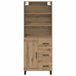 vidaXL Haut Armoire avec tiroir Chêne artisanal 69 5 x 34 x 180 cm