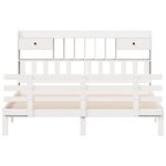 vidaXL Lit bibliothèque sans matelas blanc 180x200 cm bois pin massif