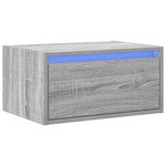 vidaXL Table de chevet murale avec lumières LED sonoma gris