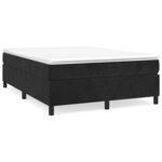 vidaXL Sommier à lattes de lit avec matelas Noir 140x190 cm Velours