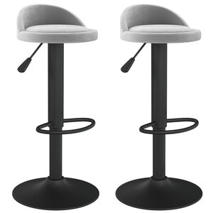 vidaXL Tabourets de bar lot de 2 gris clair velours