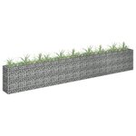 vidaXL Lit surélevé à gabion Acier galvanisé 360x30x60 cm