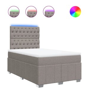 vidaXL Sommier à lattes de lit avec matelas Taupe 120x200 cm Tissu