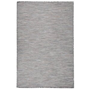 vidaXL Tapis à tissage plat d'extérieur 120x170 cm Marron et bleu