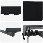 vidaXL Cadre d'auvent Noir 350 x 250 cm Polyester avec revêtement PU