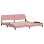 vidaXL Cadre de lit avec lumières LED rose 200x200 cm velours
