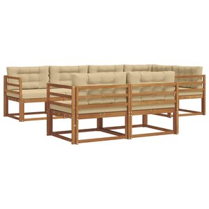 vidaXL Ensemble de canapés d'extérieur 7 Pièces Naturel et Beige