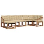 vidaXL Ensemble de canapés d'extérieur 7 pc Naturel et Beige
