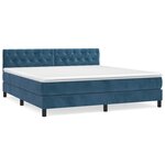 vidaXL Sommier à lattes de lit et matelas Bleu foncé 160x200cm Velours