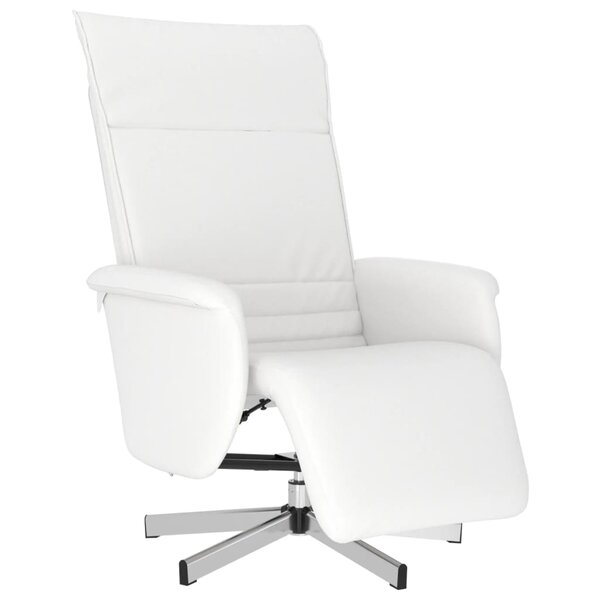 vidaXL Fauteuil inclinable avec repose-pieds blanc similicuir
