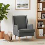 vidaXL Fauteuil Gris foncé Tissu