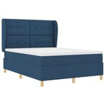Lit Box Spring vidaXL avec Matelas - Bleu  160x200 cm  Tissu