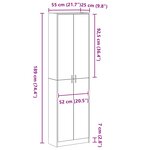 vidaXL Armoire avec étagère Blanc 55 x 25 x 189 cm Bois d'ingénierie